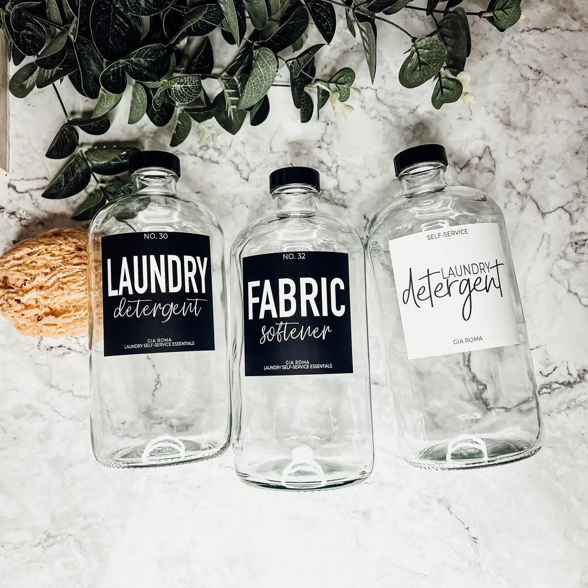 Clear Glass 32oz Reusable Dispenser Bottles