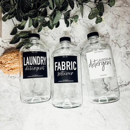 Clear Glass 32oz Reusable Dispenser Bottles