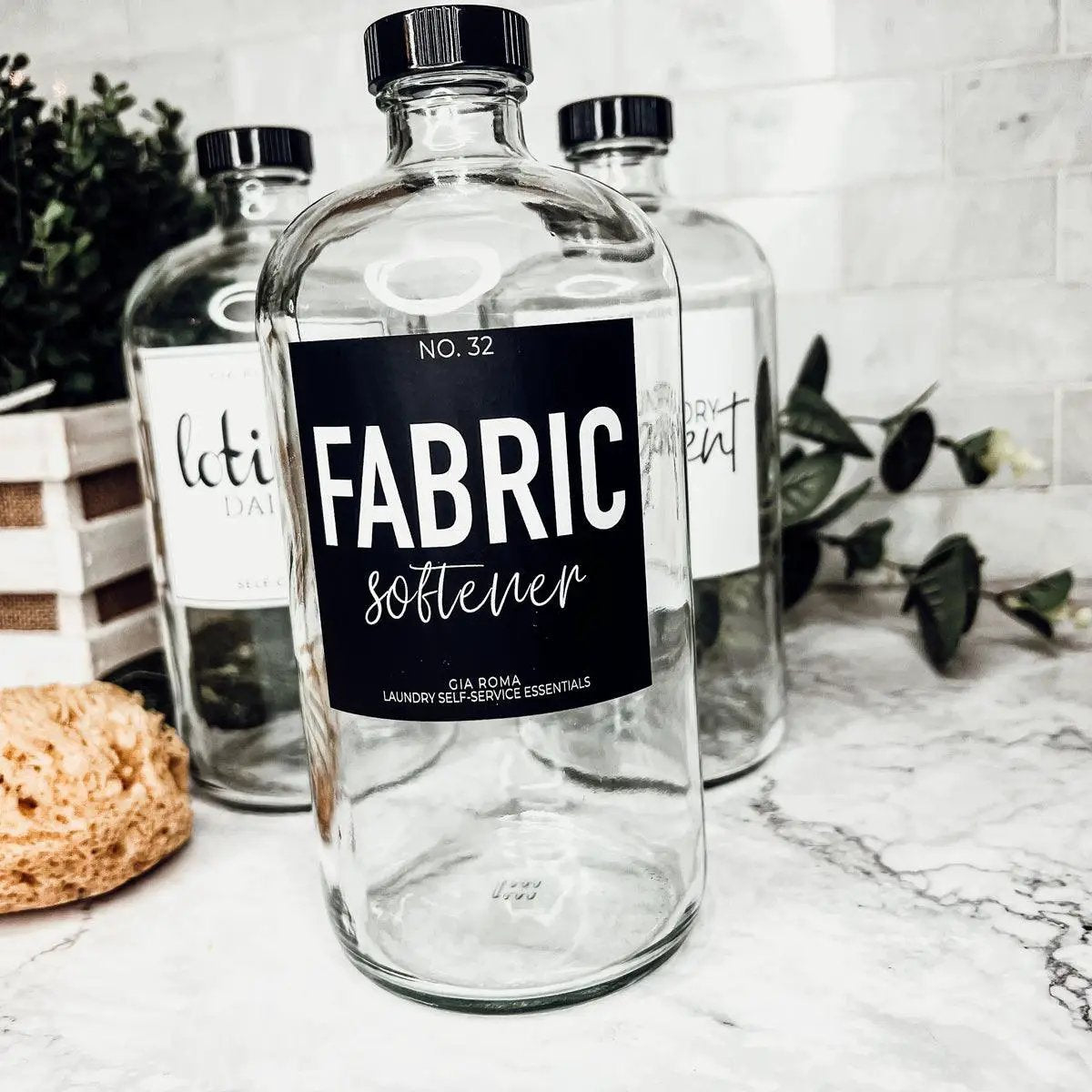 Clear Glass 32oz Reusable Dispenser Bottles
