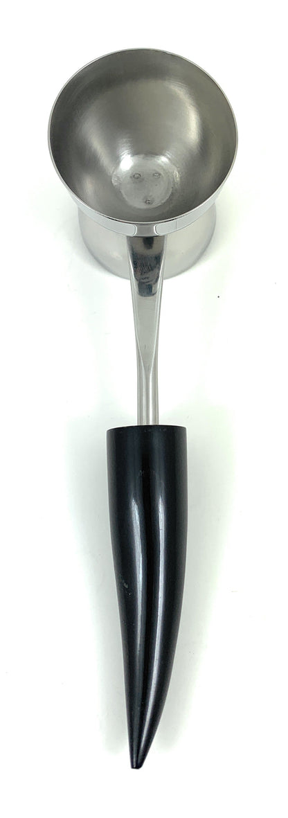 Vibhsa bar jigger with stainless steel cup and black horn resin handle on Tampa Home & Garden Store