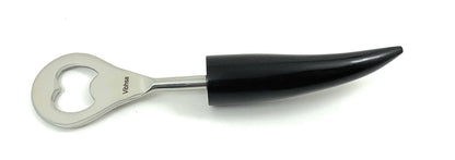 Vibhsa bottle opener with black horn resin handle and stainless head, part of bar tools kit on Tampa Home & Garden Store