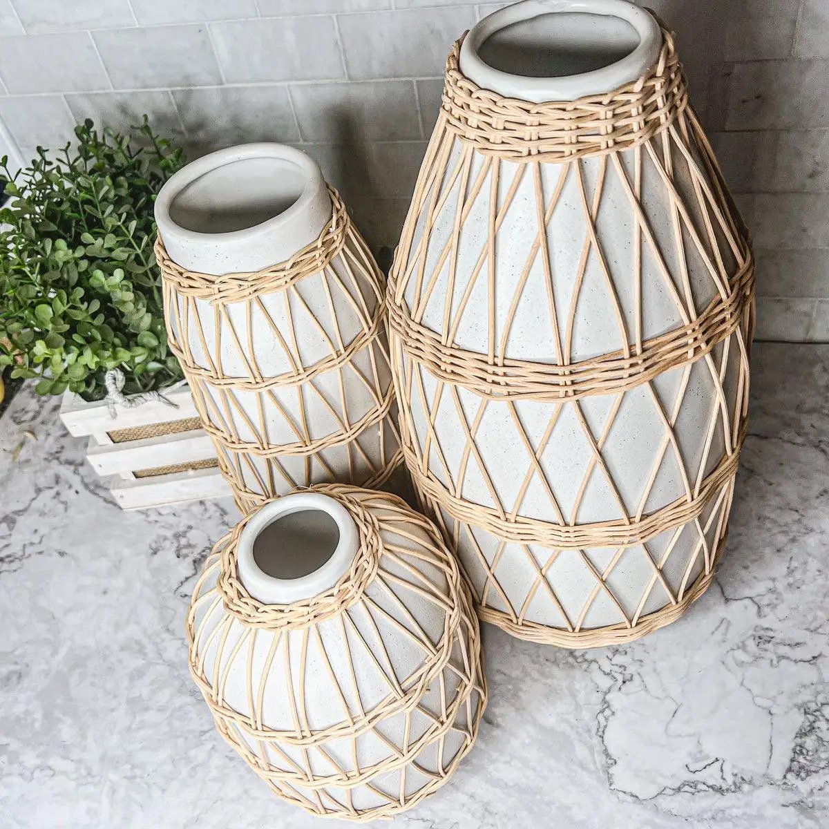 Madison Willow Vase Set for Home Decor and Style