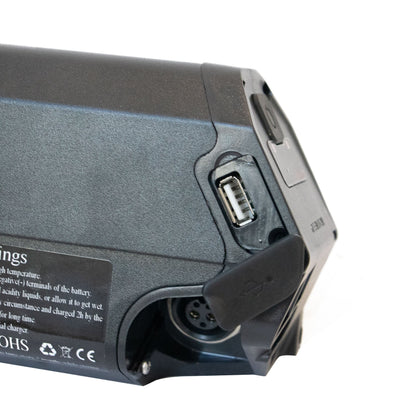 EUNORAU MAX/G20/30 cargo bike battery in black with USB port on Tampa Home & Garden Store