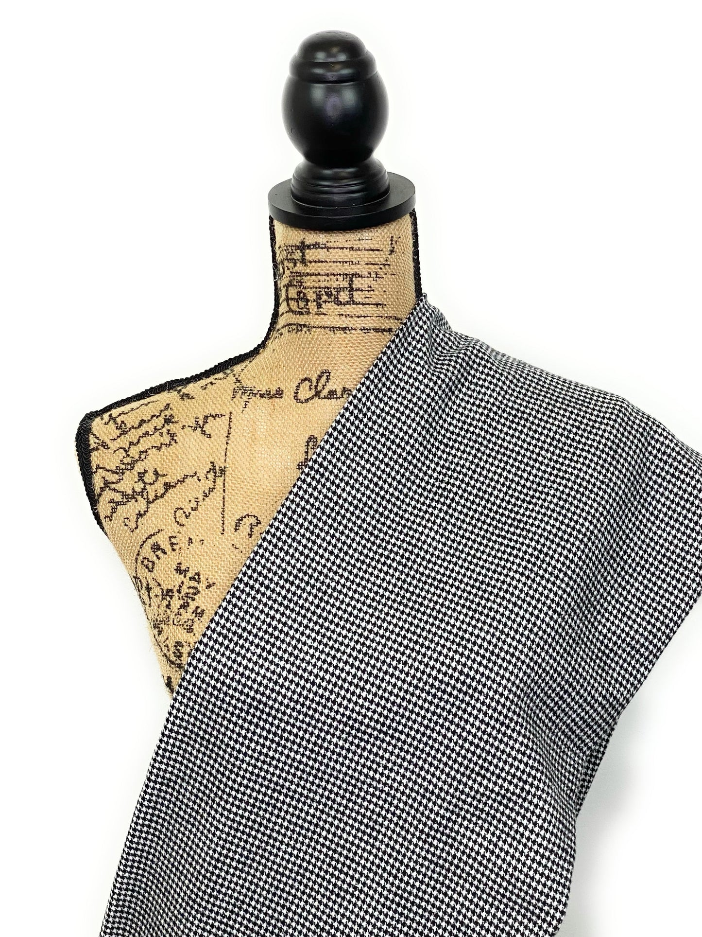 Écharpe classique en flanelle à motif pied-de-poule noir et blanc