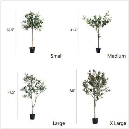 Artificial Silk Olive Tree in Pot by RusticReach; black pots, 4 sizes Small–X-Large on Tampa Home & Garden Store
