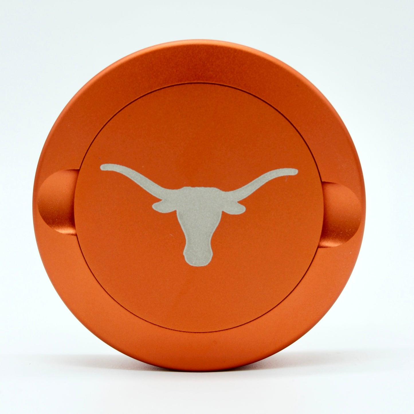 Texas Longhorns metal nicotine pouch can by Ryan's Woodworking, orange can with white longhorn logo on Tampa Home & Garden Store
