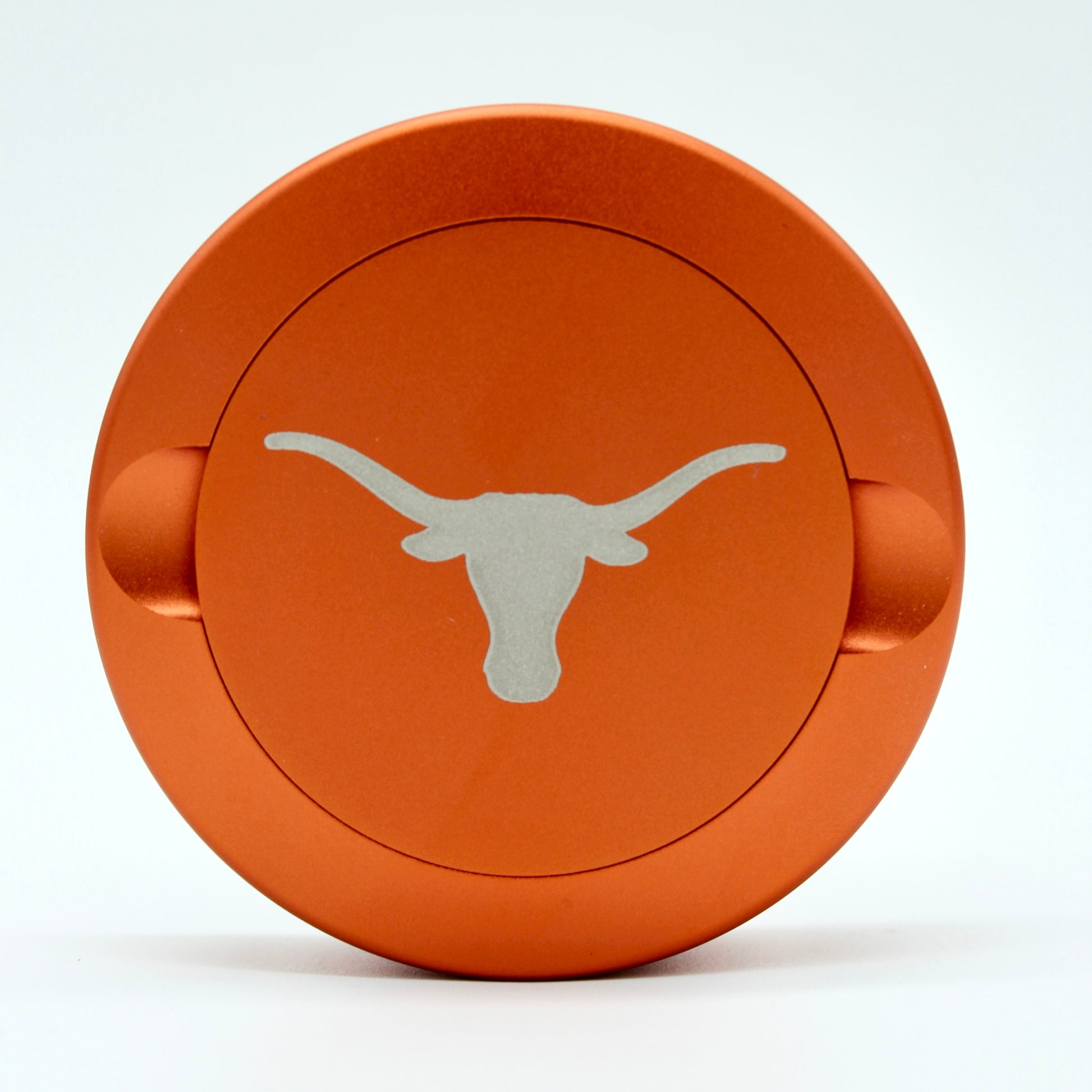 Texas Longhorns metal nicotine pouch can by Ryan's Woodworking, orange can with white longhorn logo on Tampa Home & Garden Store