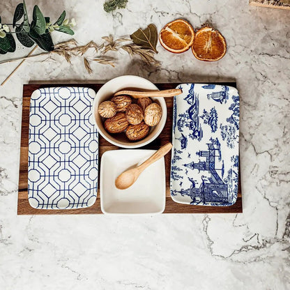 Chinoiserie Tapas Serving Set With Blue and White