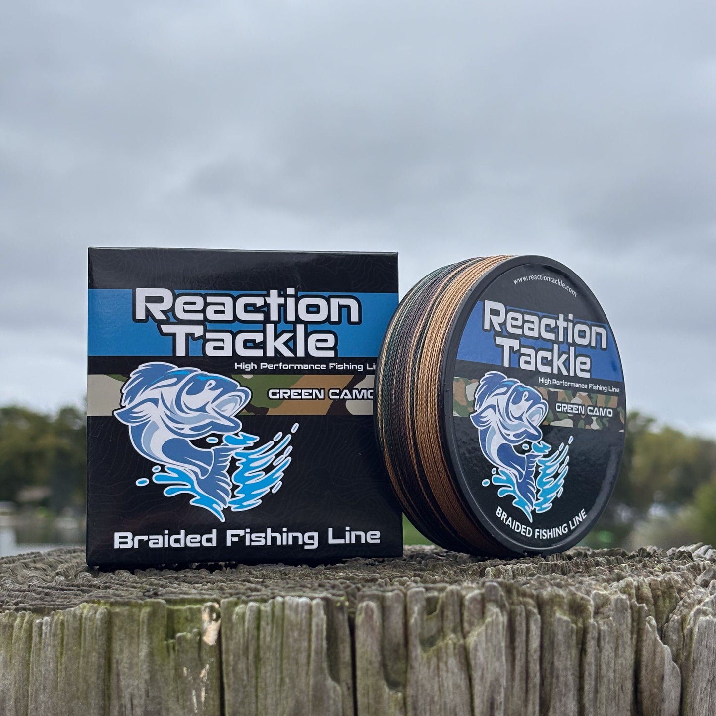 Línea de pesca trenzada Reaction Tackle - Camuflaje verde