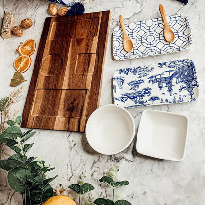 Chinoiserie Tapas Serving Set With Blue and White