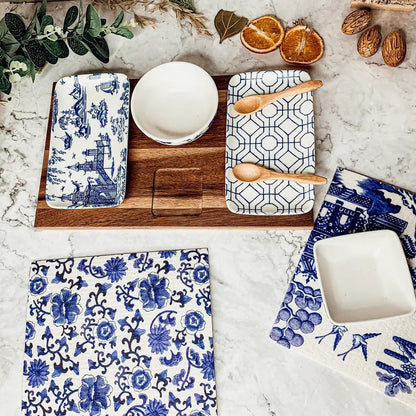 Chinoiserie Tapas Serving Set With Blue and White