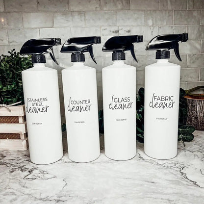 32oz White Refillable Cleaning Bottles for Home