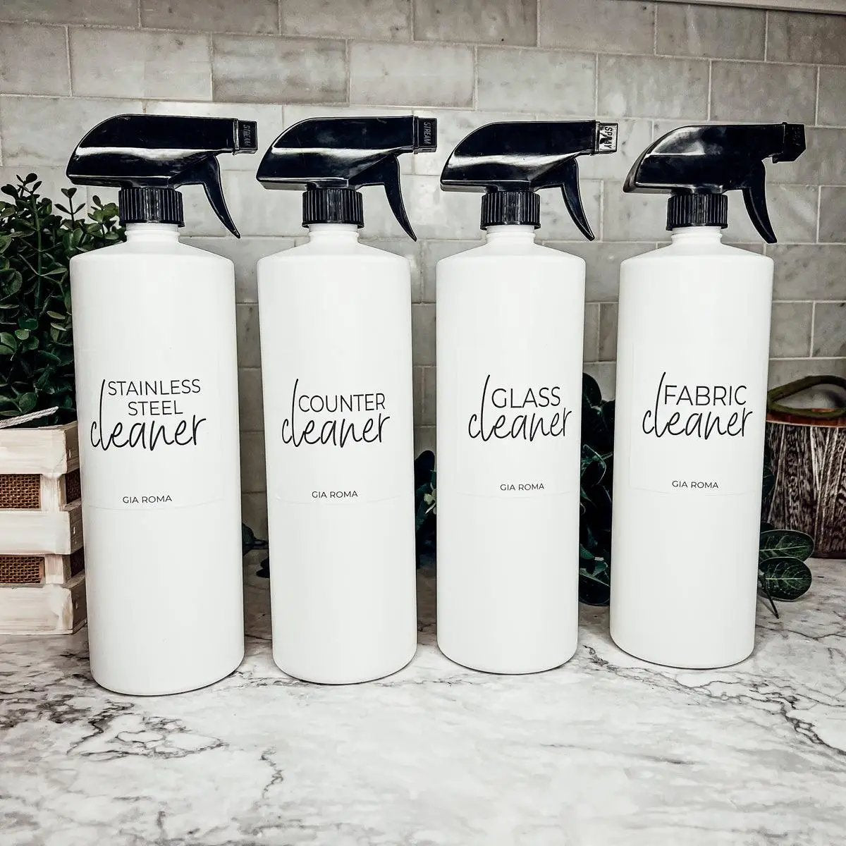 32oz White Refillable Cleaning Bottles for Home