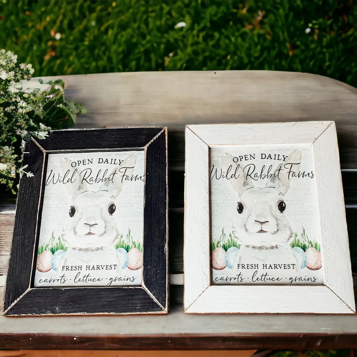 Open Daily Wild Rabbit Farms Easter Sign