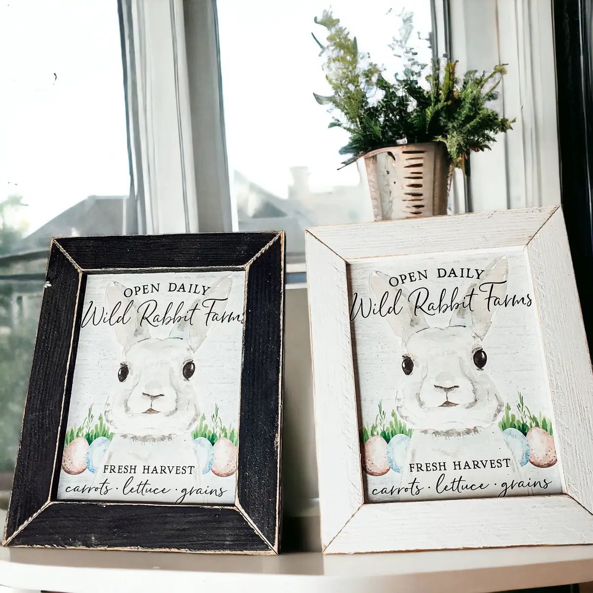 Open Daily Wild Rabbit Farms Easter Sign