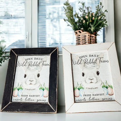Open Daily Wild Rabbit Farms Easter Sign