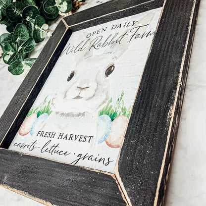 Open Daily Wild Rabbit Farms Easter Sign