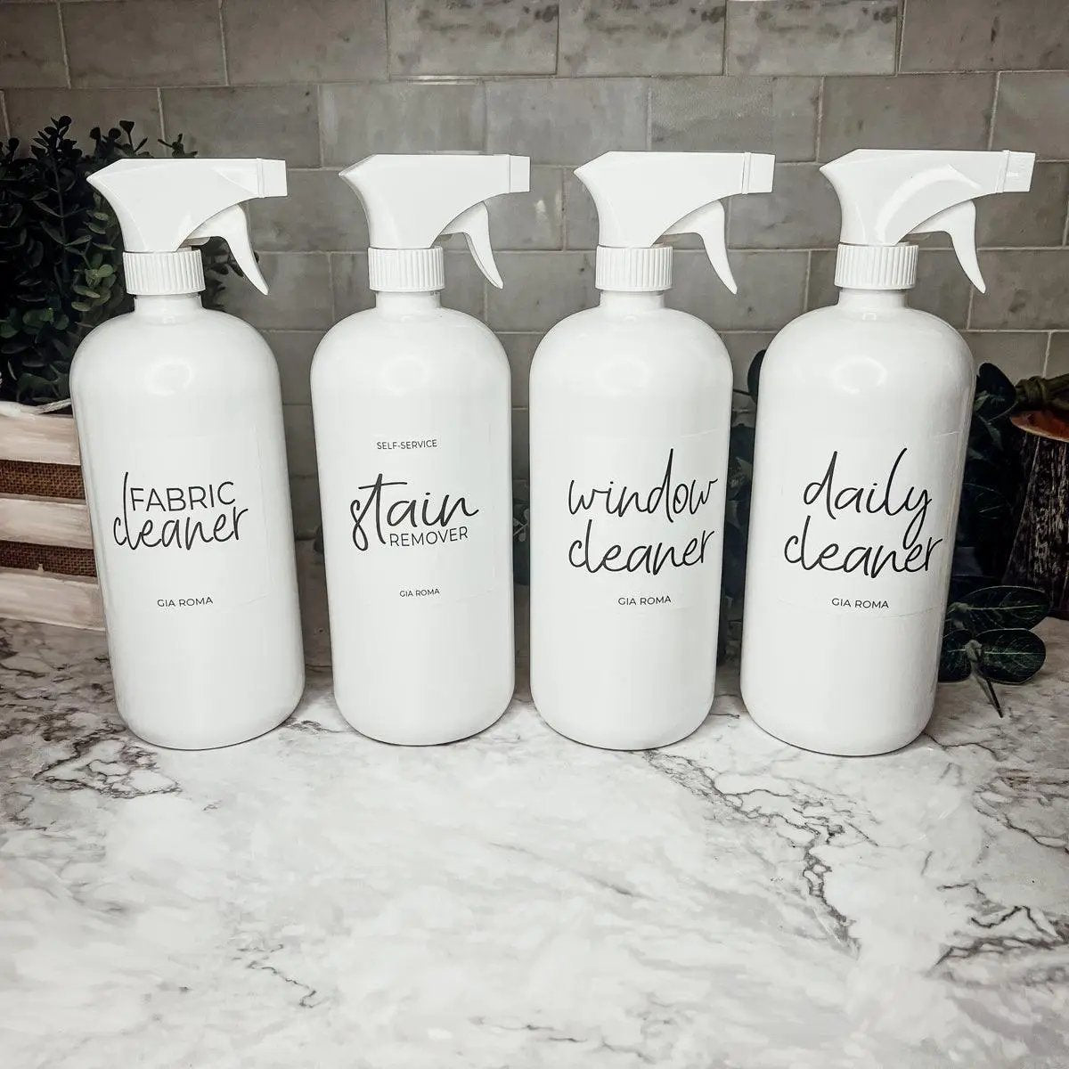 32oz White Refillable Cleaning Bottles for Home