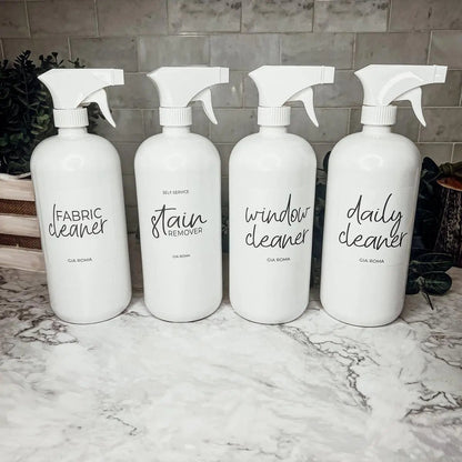 32oz White Refillable Cleaning Bottles for Home