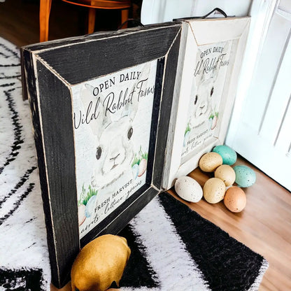 Open Daily Wild Rabbit Farms Easter Sign