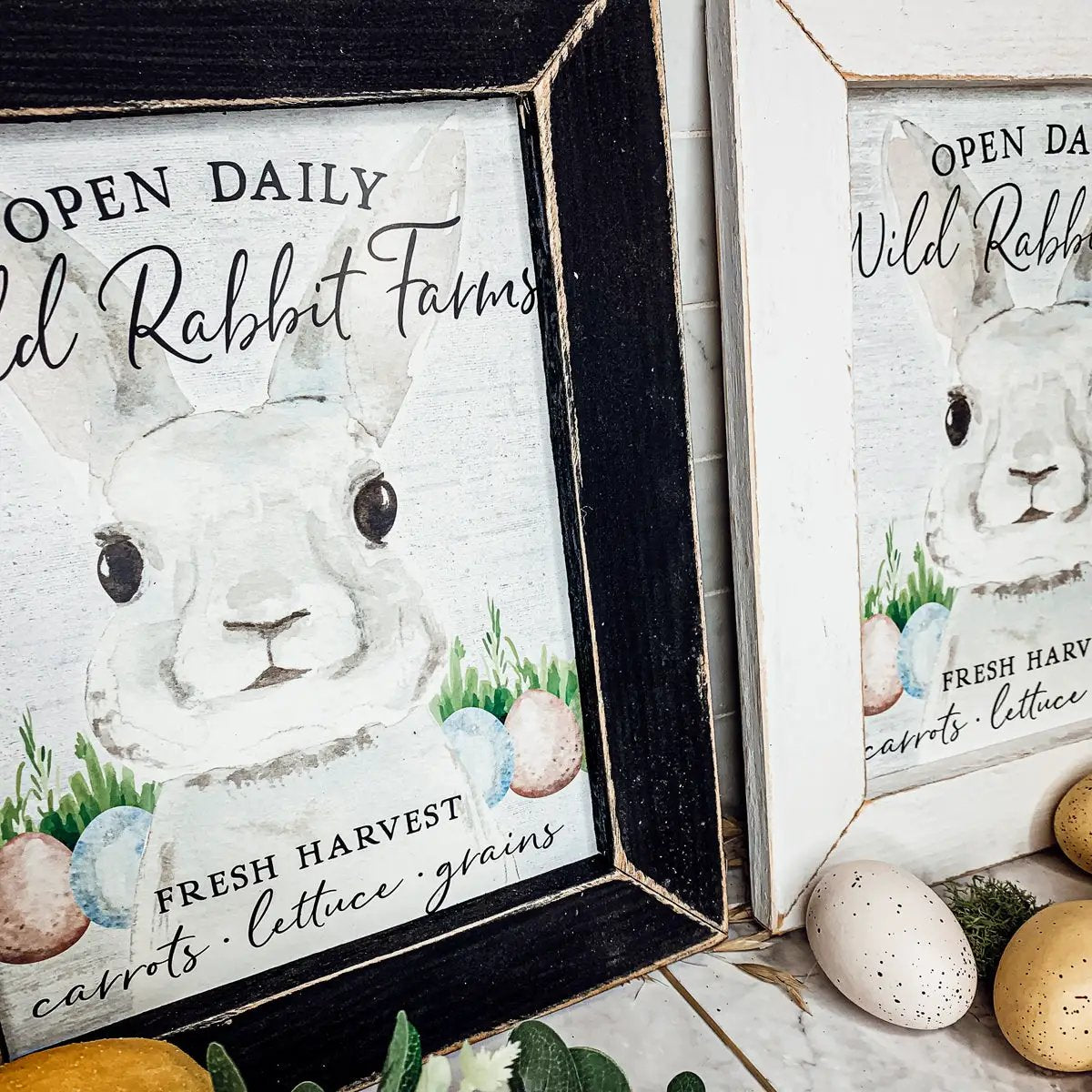 Open Daily Wild Rabbit Farms Easter Sign