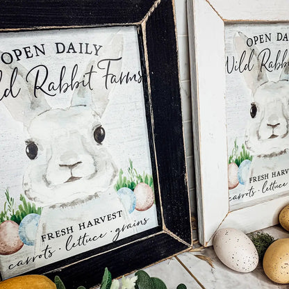 Open Daily Wild Rabbit Farms Easter Sign