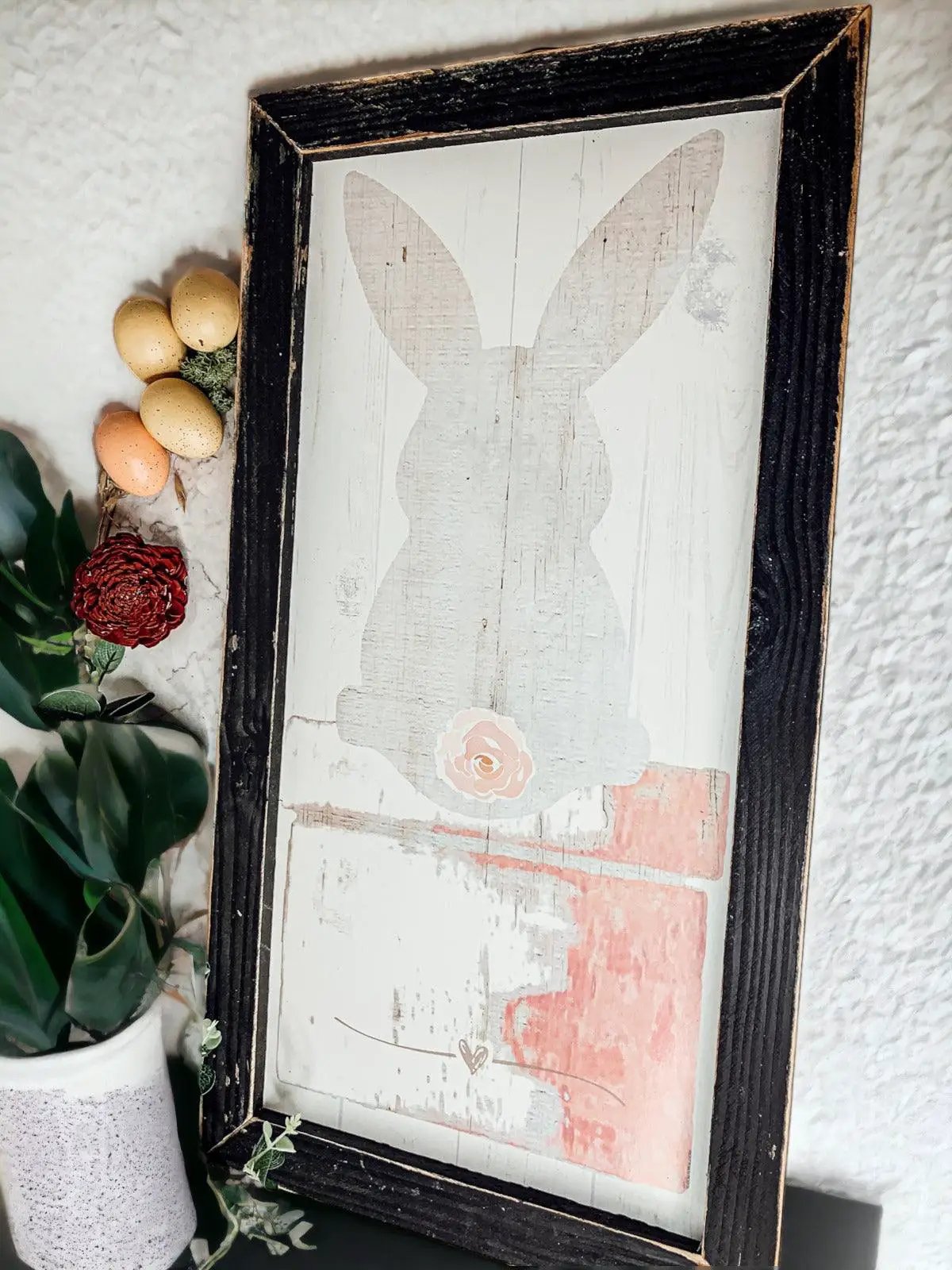 Bunny Tail Sign 24x12 Rustic Farmhouse Decor