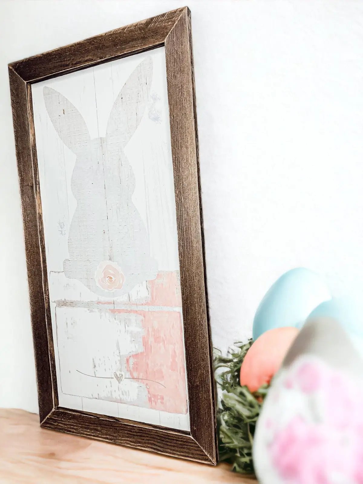 Bunny Tail Sign 24x12 Rustic Farmhouse Decor