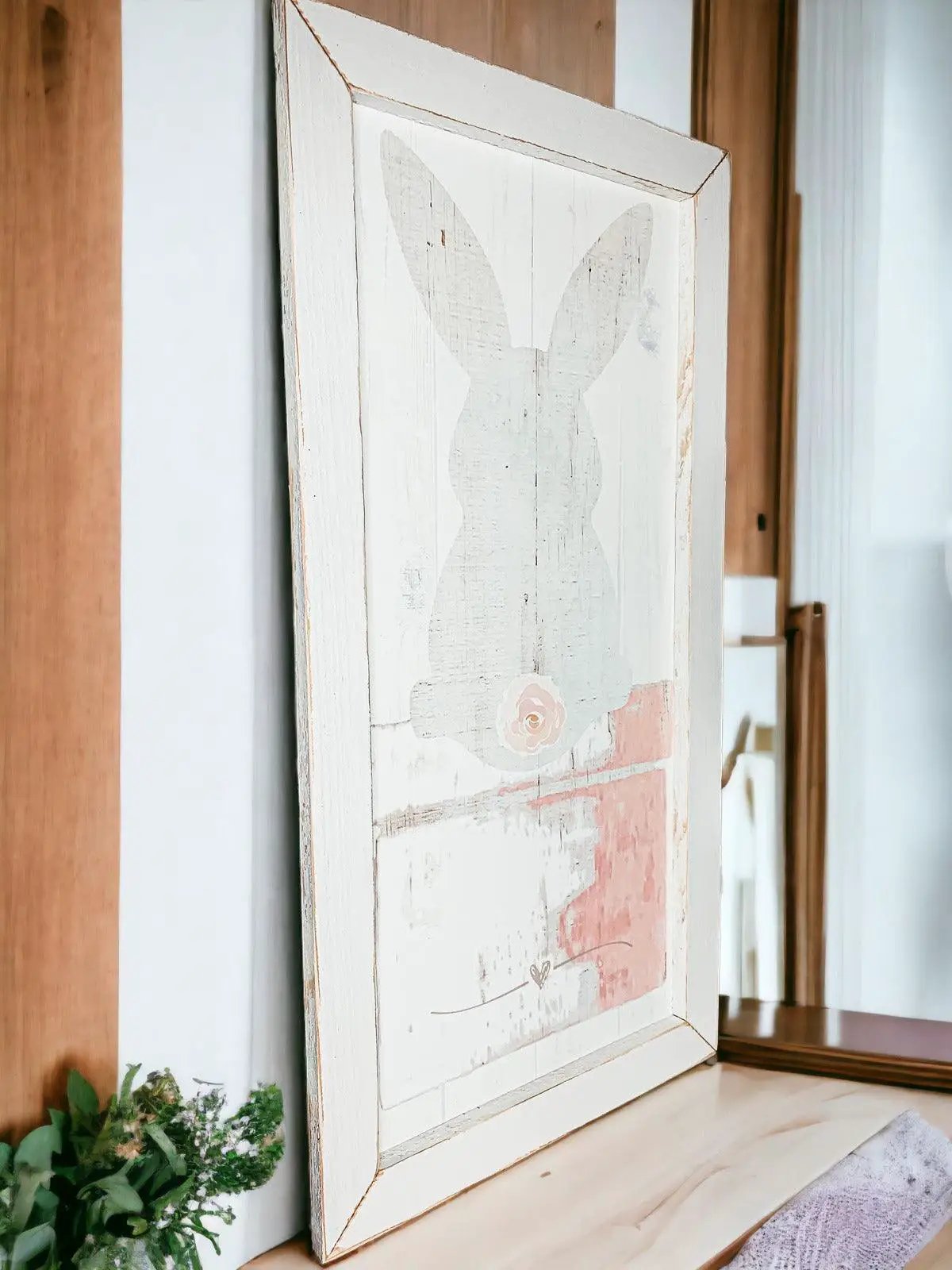 Bunny Tail Sign 24x12 Rustic Farmhouse Decor
