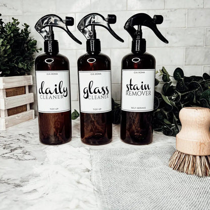 16oz Plastic Cleaning Bottles With Spray Pump