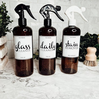 16oz Plastic Cleaning Bottles With Spray Pump