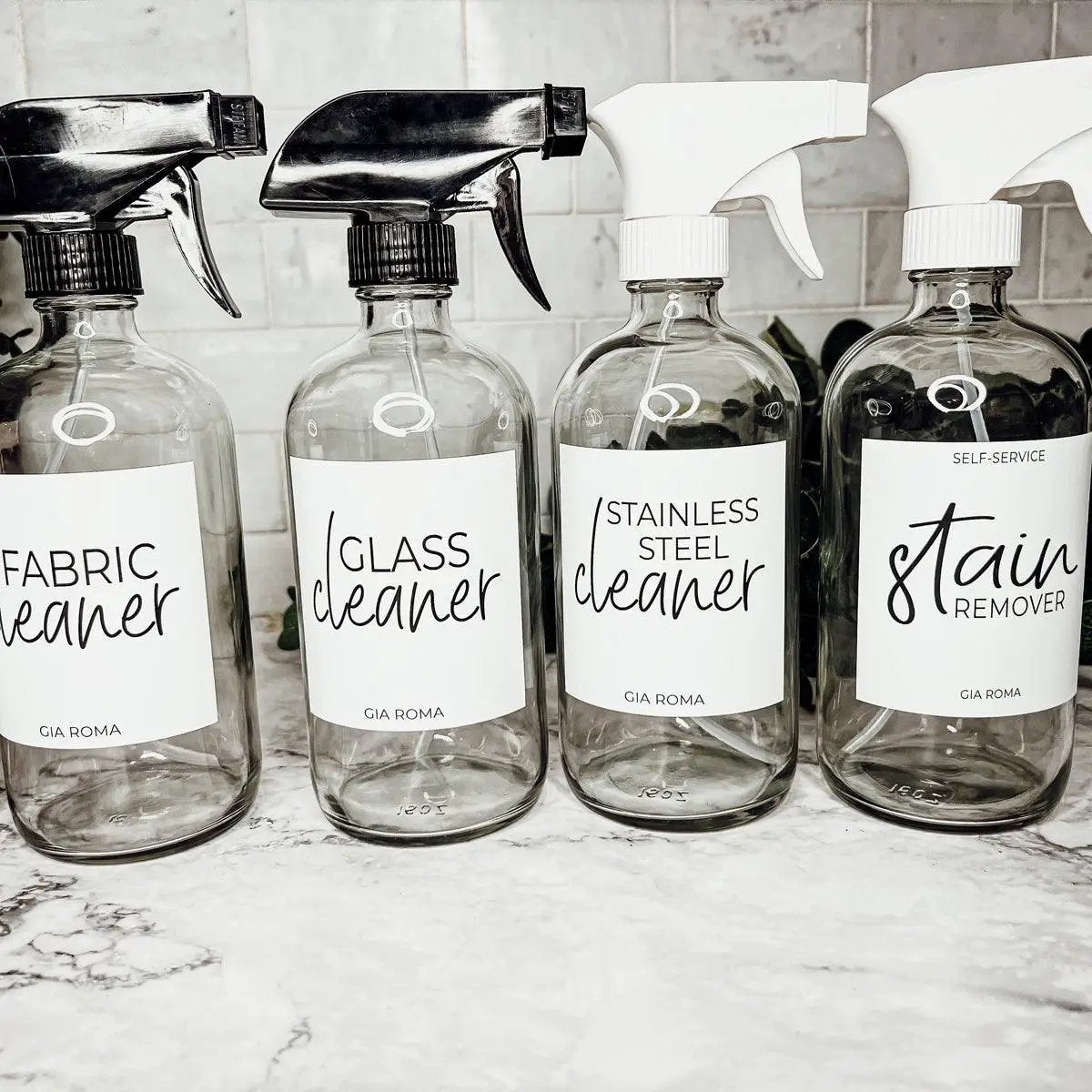 16oz Glass Cleaning Bottles Boston Round Refill