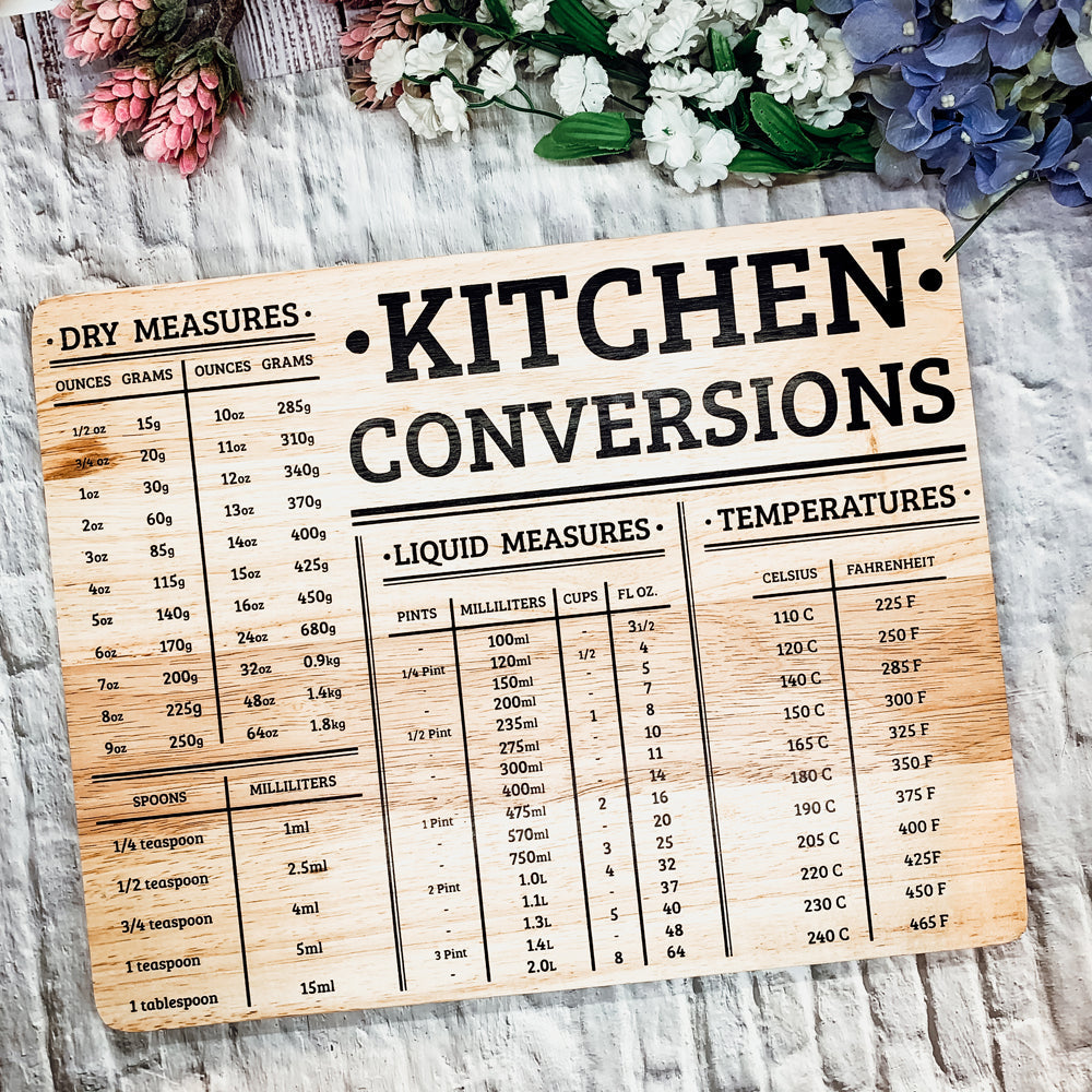Bamboo Conversions Kitchen Measuring Decor Board