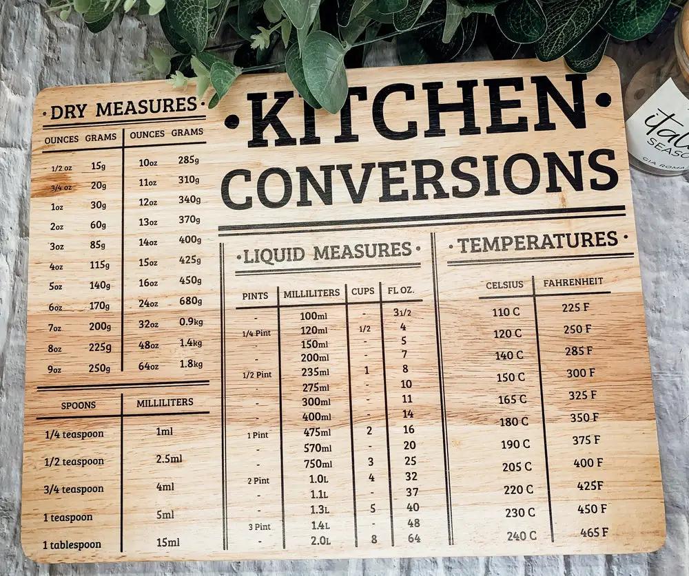 Bamboo Conversions Kitchen Measuring Decor Board