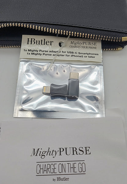 Mighty Purse leather charger adapters set with USB-C and iPhone adapters by HButler on Tampa Home & Garden Store