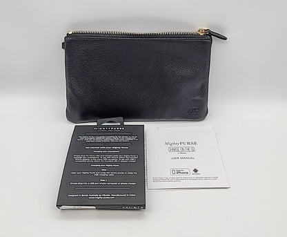Mighty Purse black genuine leather phone charger purse with gold zipper 4000mAh by HButler on Tampa Home & Garden Store