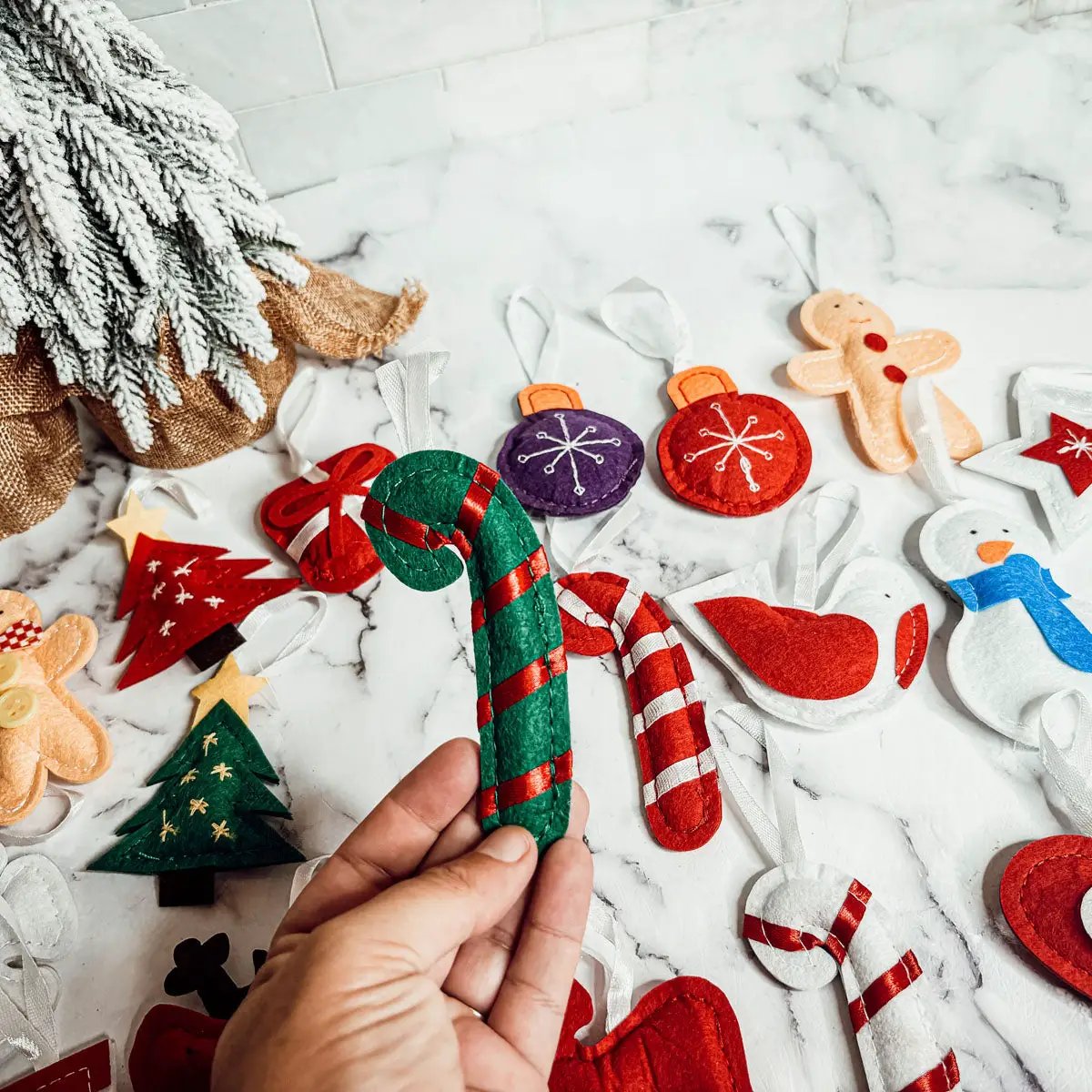 Felt Christmas Advent Calendar With Ornaments