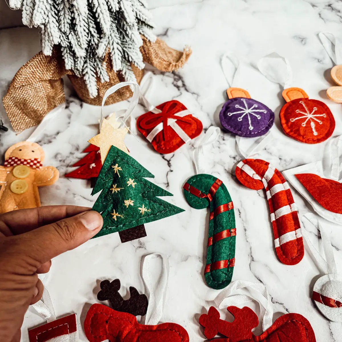Felt Christmas Advent Calendar With Ornaments