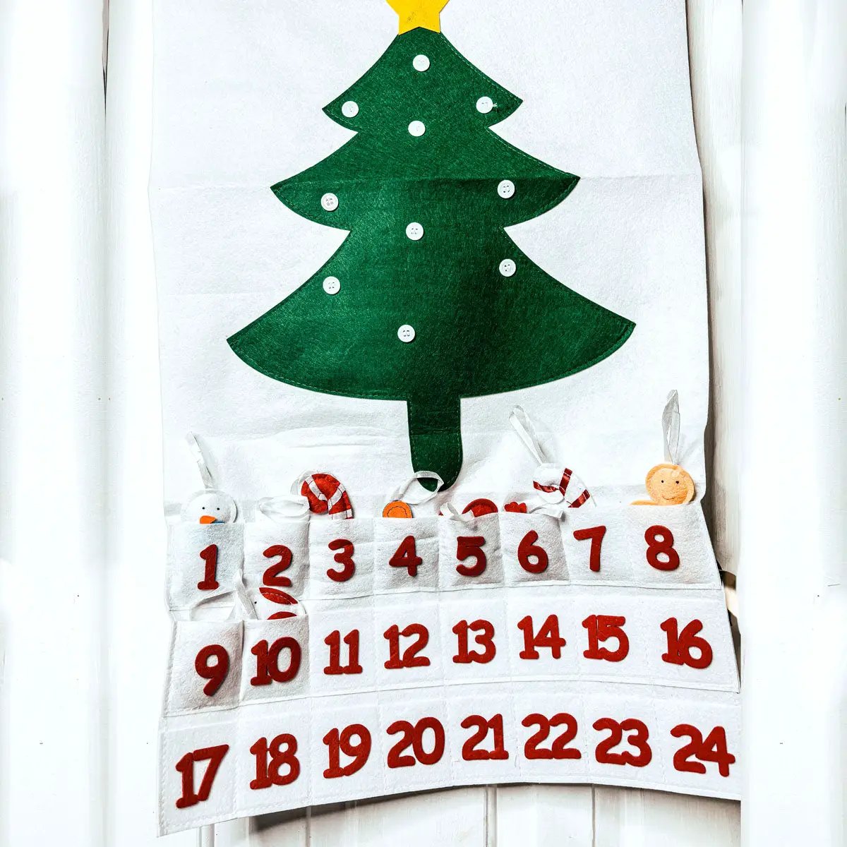 Felt Christmas Advent Calendar With Ornaments