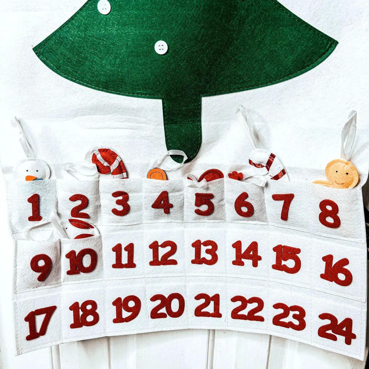 Felt Christmas Advent Calendar With Ornaments
