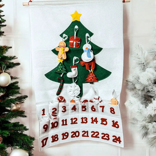 Gia Roma Felt Christmas Advent calendar with a green felt tree and 24 numbered pouches on Tampa Home & Garden Store