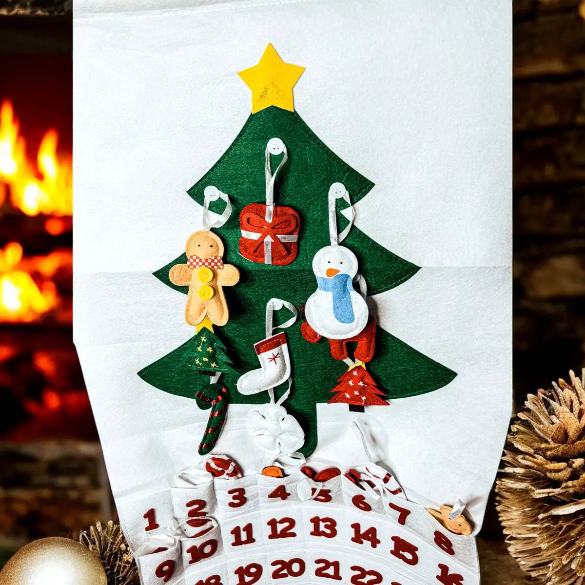 Felt Christmas Advent Calendar With Ornaments