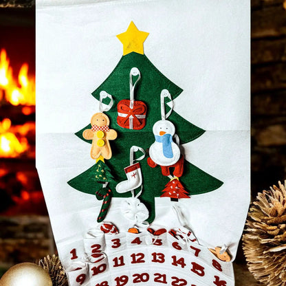 Felt Christmas Advent Calendar With Ornaments