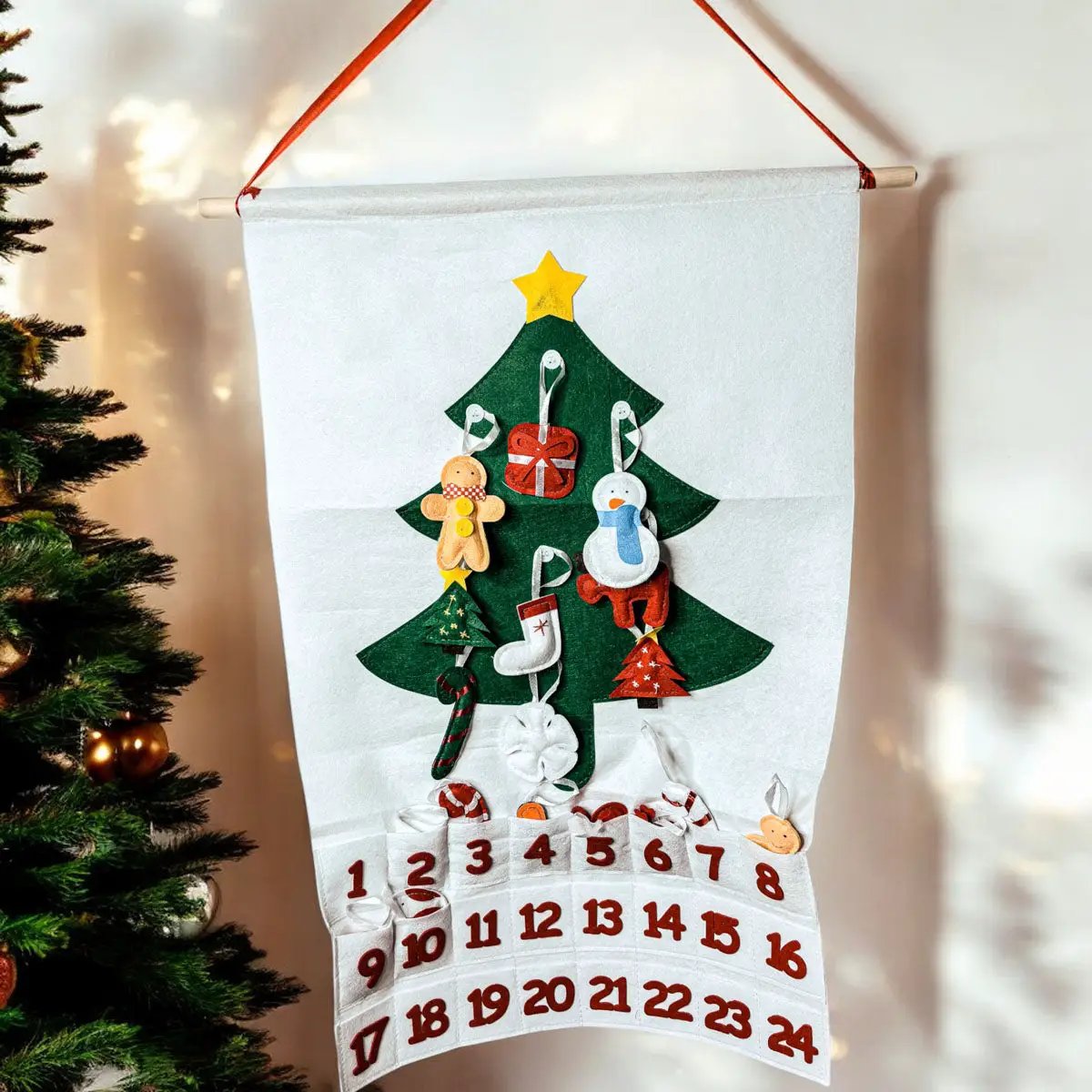Felt Christmas Advent Calendar With Ornaments