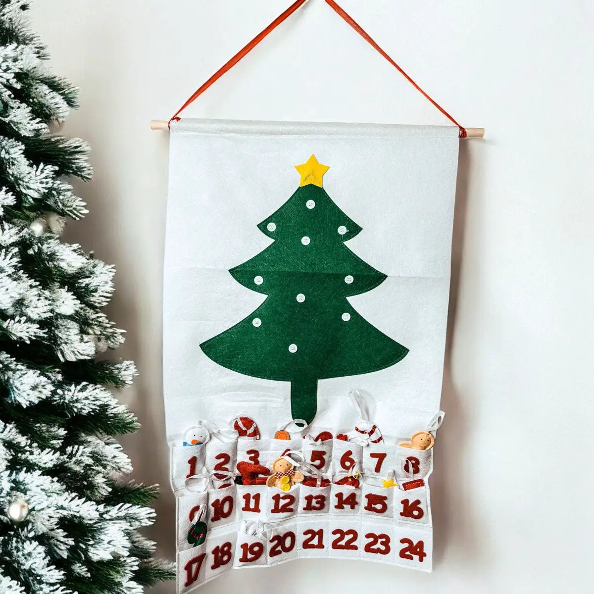 Felt Christmas Advent Calendar With Ornaments