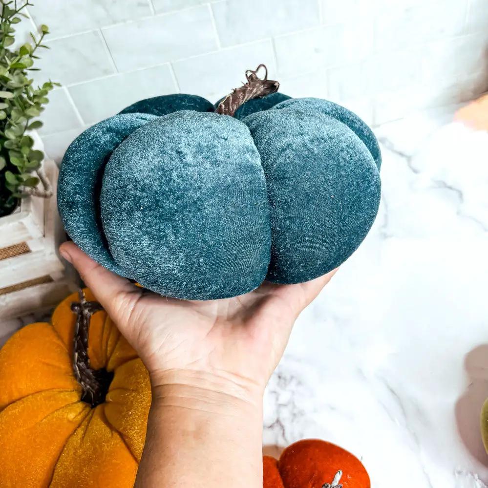 Velvet Pumpkins In Jewel Tones For Autumn Decor