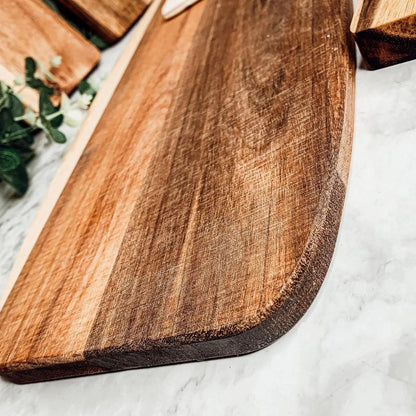 Acacia Wood Serving Board and Bamboo Markers