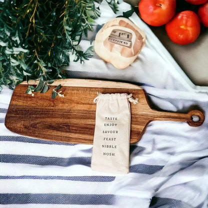 Acacia Wood Serving Board and Bamboo Markers
