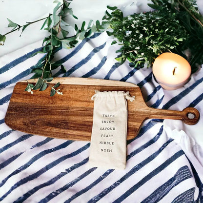 Acacia Wood Serving Board and Bamboo Markers