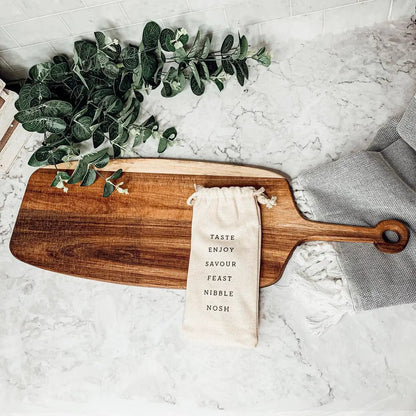 Acacia Wood Serving Board and Bamboo Markers